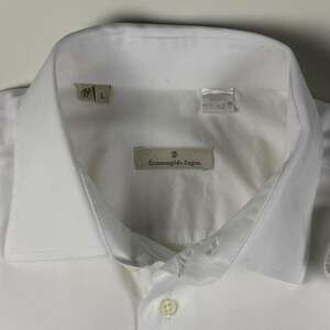 Ermenegildo Zegna Dress Shirt Mens 43/17 Large White 100% Cotton Luxury Italy